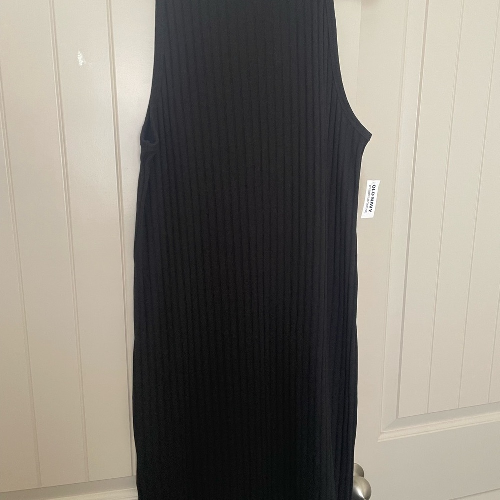 Old Navy Black Ribbed Midi Dress